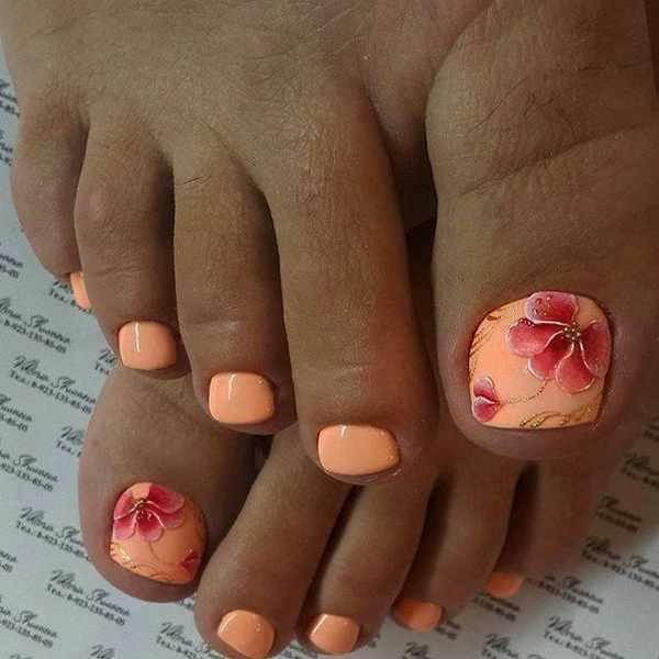 Coral Pedicure Ideas