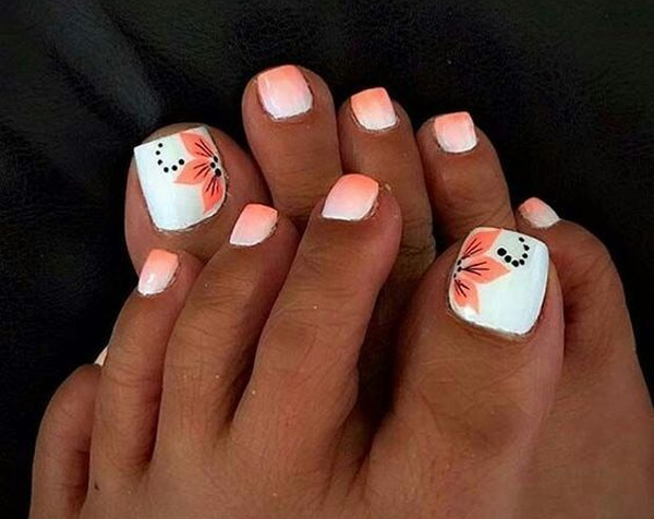 Coral Pedicure Ideas