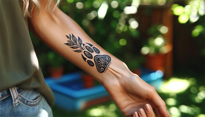 Paw Print Tattoo on Wrist